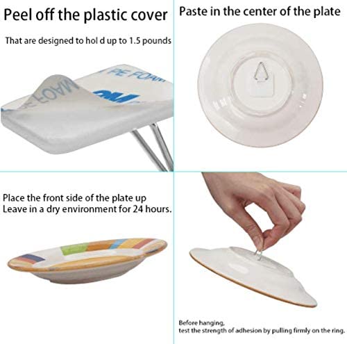 Artliving 1.25 Inch Invisible Adhesive Plate Hanger Set Vertical Plate Holders for the wall (100 pack) - Image 6