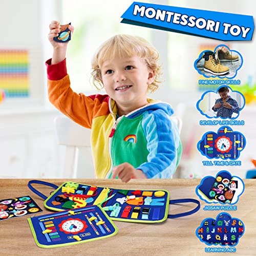Guolely Busy Board Montessori Toy for 1 2 3 4 Year Old Toddlers - Educational Activity Developing Sensory Board for Fine Basic Dress Motor Skills - Travel Toys for Plane Car, Gift for Boys Girls - Image 7