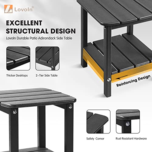LovoIn Black Adirondack Table Patio Side Table, Easy-Maintenance & Weather-Resistant Poly Lumber End Tables for Patio, Garden, Lawn, Indoor Outdoor Companion - Image 7