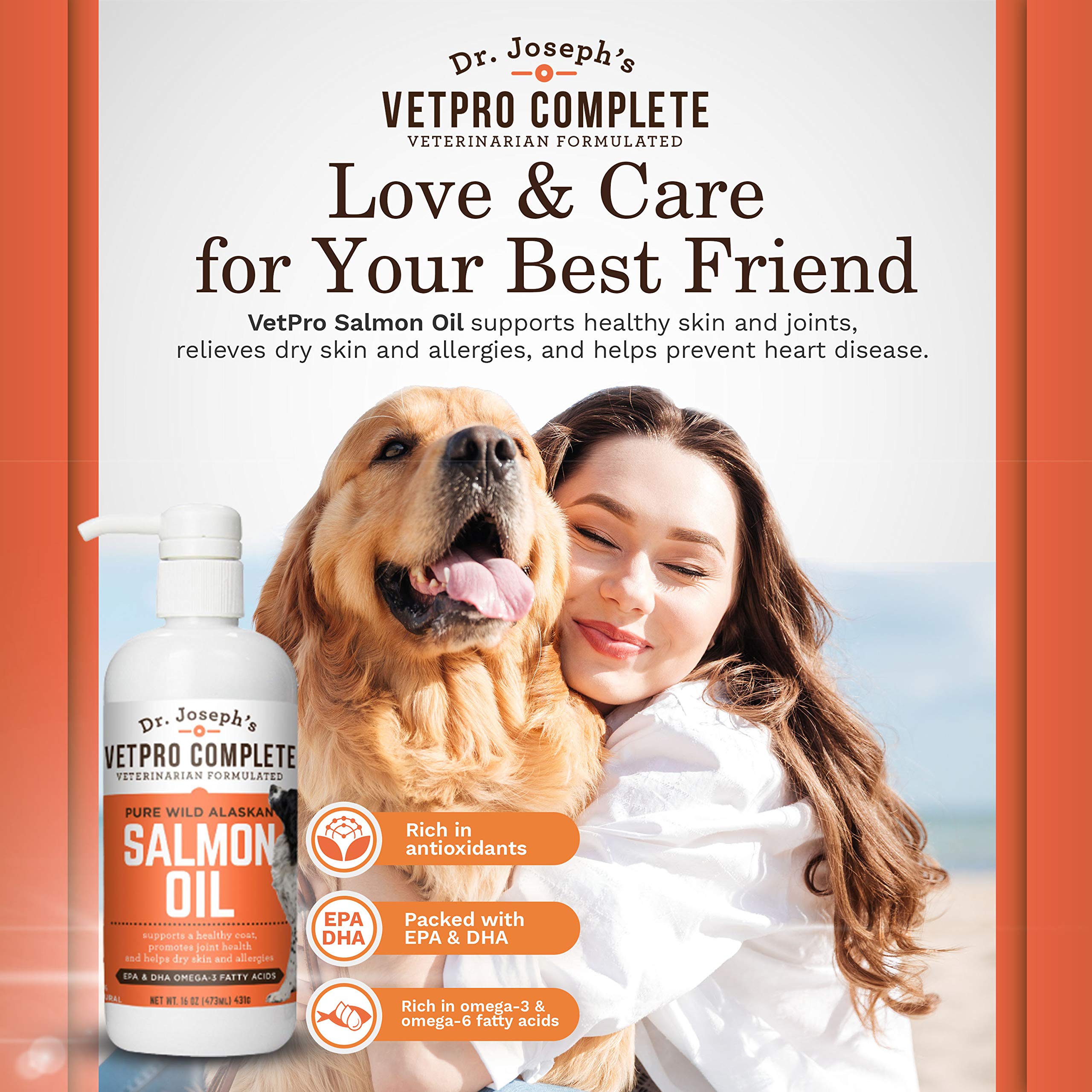 100% Pure Wild Alaskan Salmon Oil for Dog & Cat Food - Large 16 oz - Omega 3 & 6 Liquid Fish Oil Supplement - Supports Healthy Coat & Joints - Helps Dry Skin & Allergies - Image 7